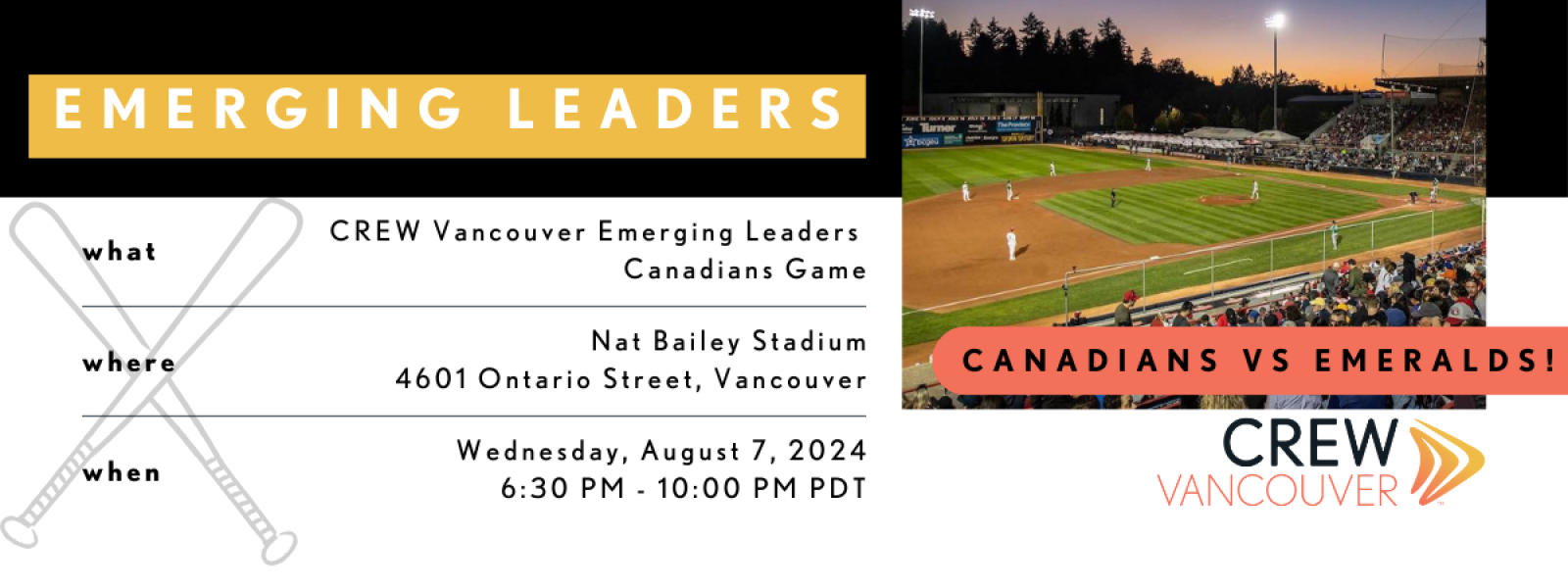CREW Vancouver Event emerging leaders baseball LT 3