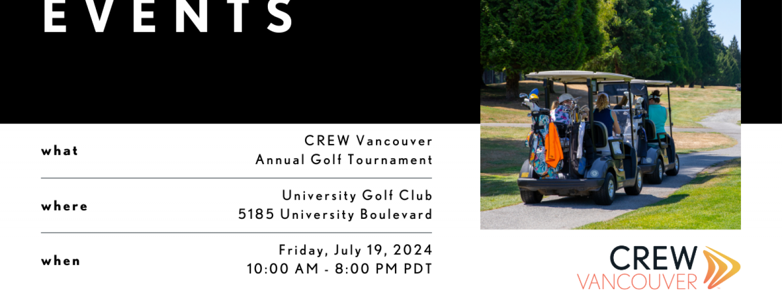 CREW Vancouver Event Golf save the date LT